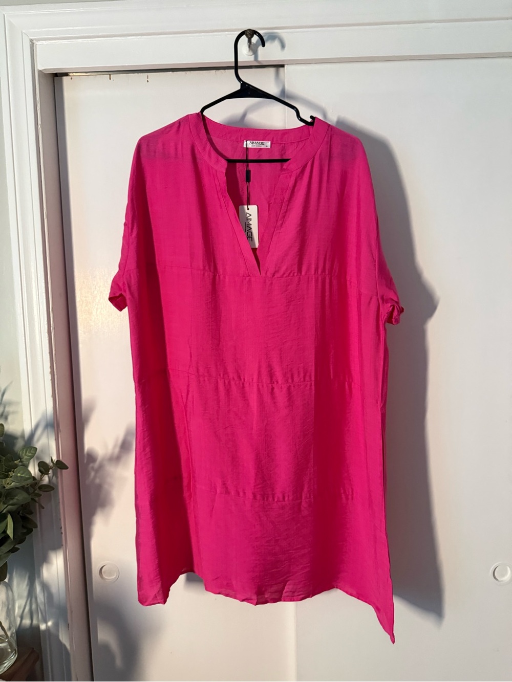 Lightweight Hot Pink Swim Coverup Tunic
